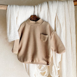 Caramel Sweatshirt - Minimalistische Kinderpullover mit Rollkragen in Pastellfarben