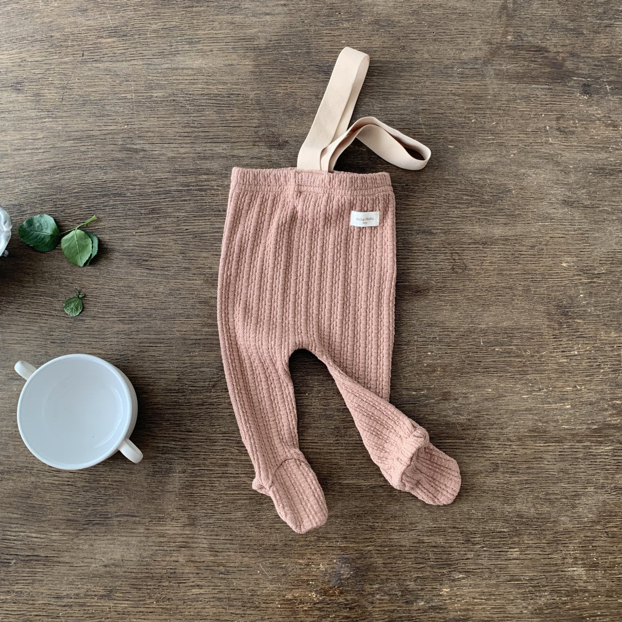 Jacquard Foot Leggings für Babys – Weiche Baby-Leggings mit Trägern