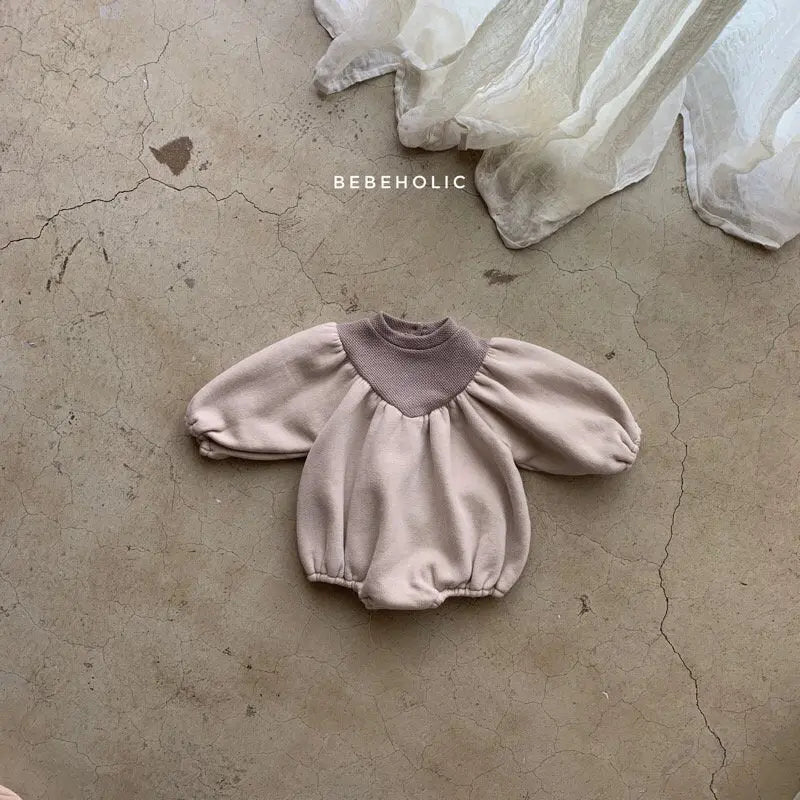 High Neck Bodysuit-Beige