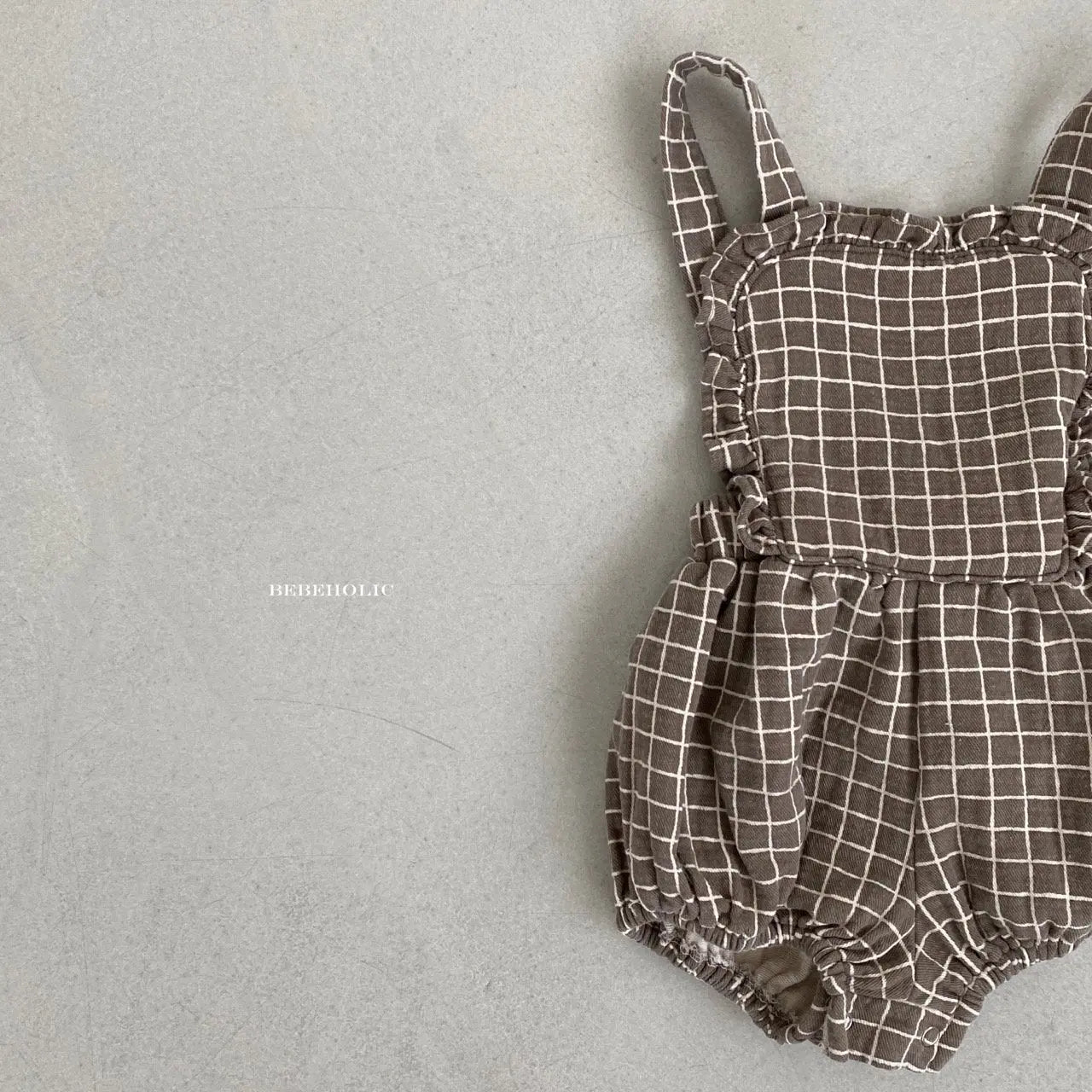 Yoru Check Dungarees Bodysuit Bebe Holic