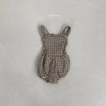 Yoru Check Dungarees Bodysuit Bebe Holic