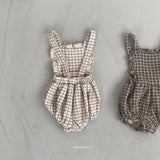 Yoru Check Dungarees Bodysuit Bebe Holic